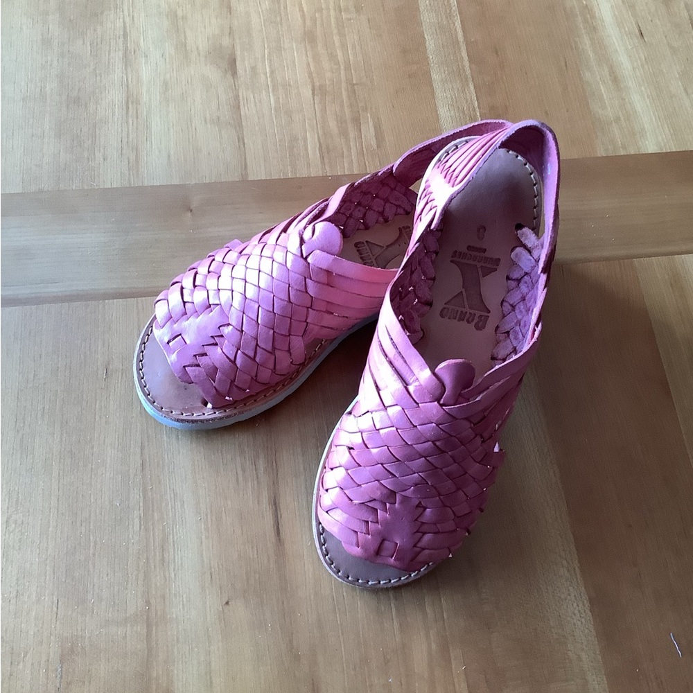 Elegant Pink Woven Sandals